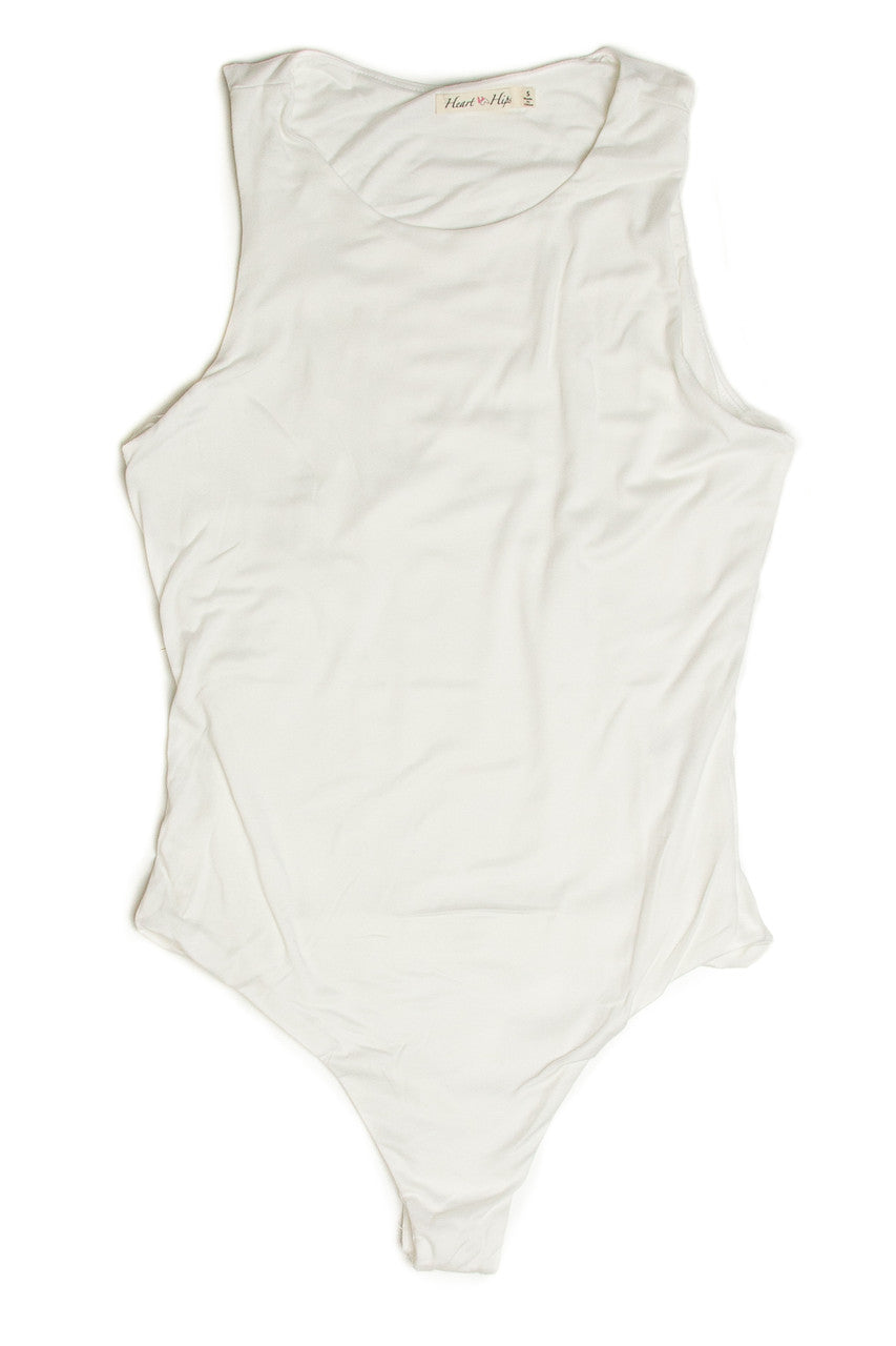 White Doubled Layered Tank Bodysuit