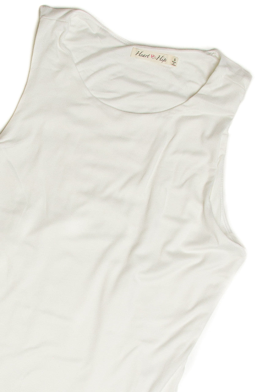 White Doubled Layered Tank Bodysuit