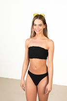 Black Textured Bikini Bottom