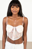 Pink Marble Mesh Bustier
