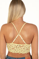 Lemon Yellow Lace V Bralette