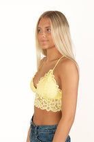 Lemon Yellow Lace V Bralette