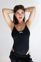 Lace Trim Bow Cami Bodysuit