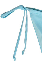 Ribbed String Bikini Bottom - Light Blue