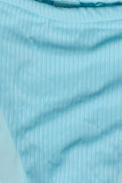 Ribbed String Bikini Bottom - Light Blue