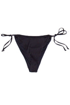 Ribbed String Bikini Bottom - Black