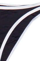 Contrast Trim Bikini Bottom - Black