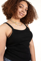 Extended Sizes Black Ribbed Tank