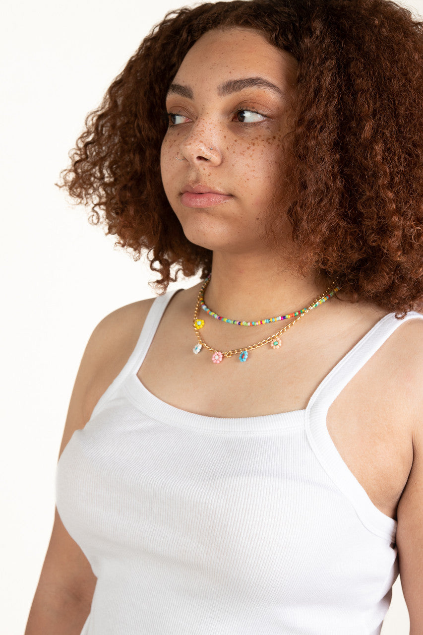 Extended Sizes White Ribbed Tank