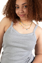 Extended Sizes Grey Ribbed Tank