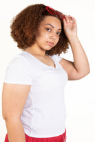 Extended Sizes White Notch Thermal Tee