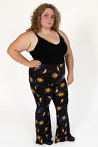 Extended Sizes Celestial Print Bell Bottoms