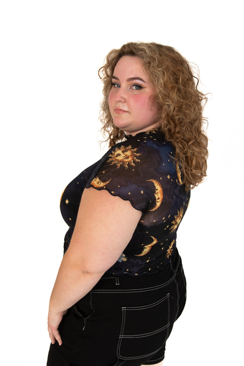 Extended Sizes Celestial Mesh Tee