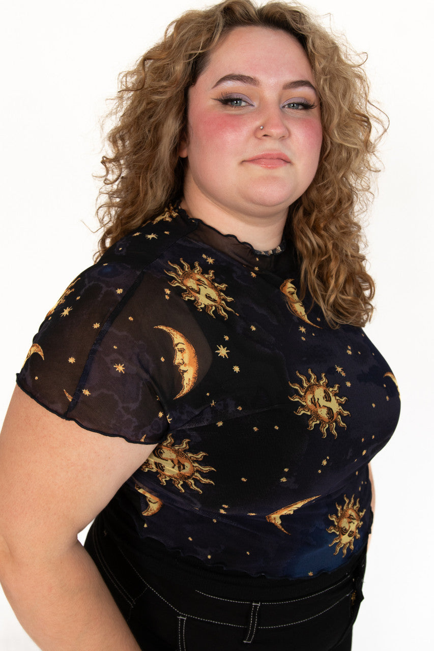 Extended Sizes Celestial Mesh Tee