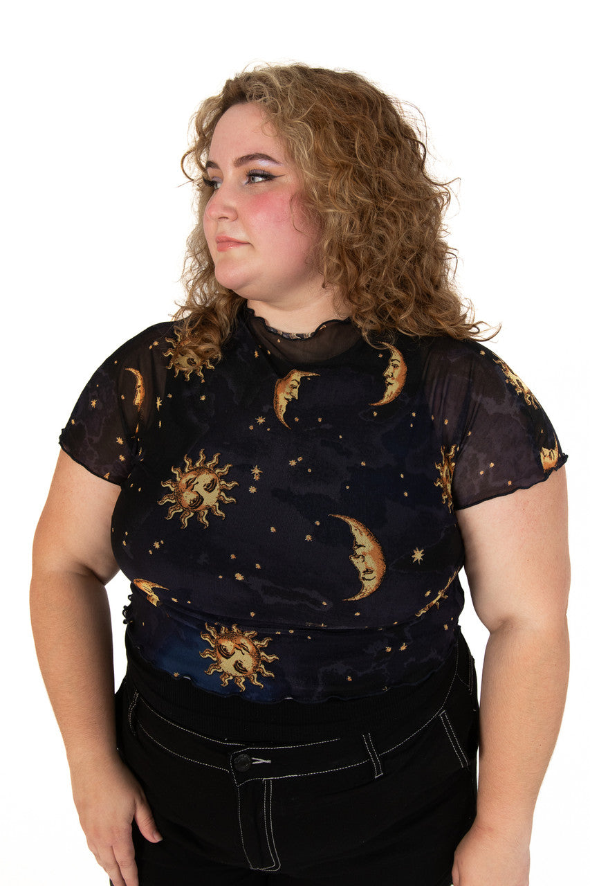 Extended Sizes Celestial Mesh Tee