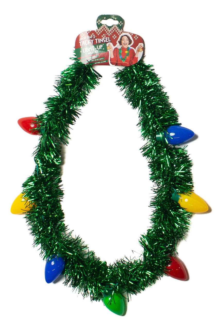 Jumbo Christmas Bulb Tinsel Necklace