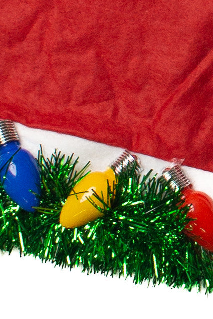 Jumbo Christmas Bulb Tinsel Santa Hat