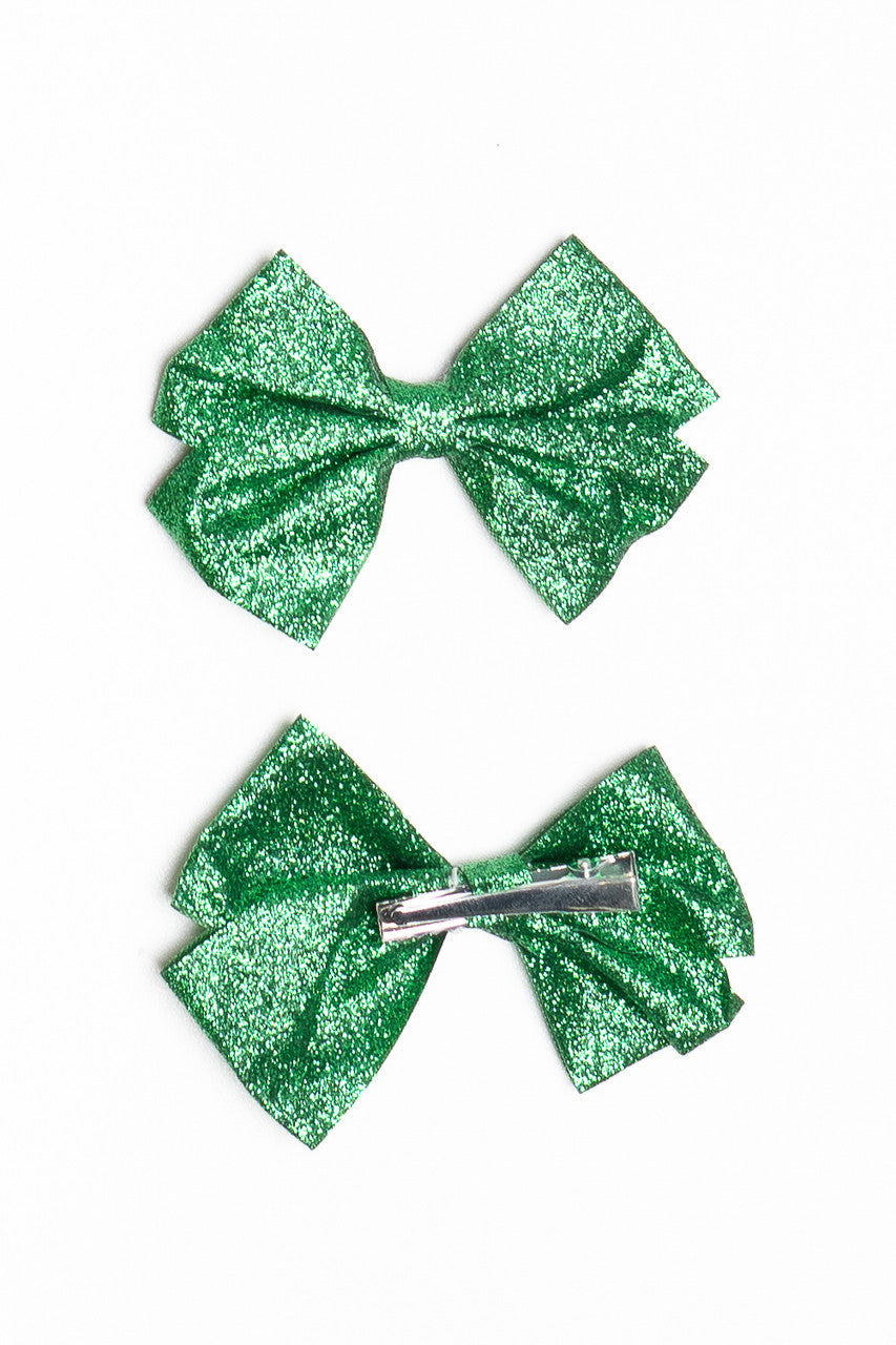 Glitter Bow Hair Clips