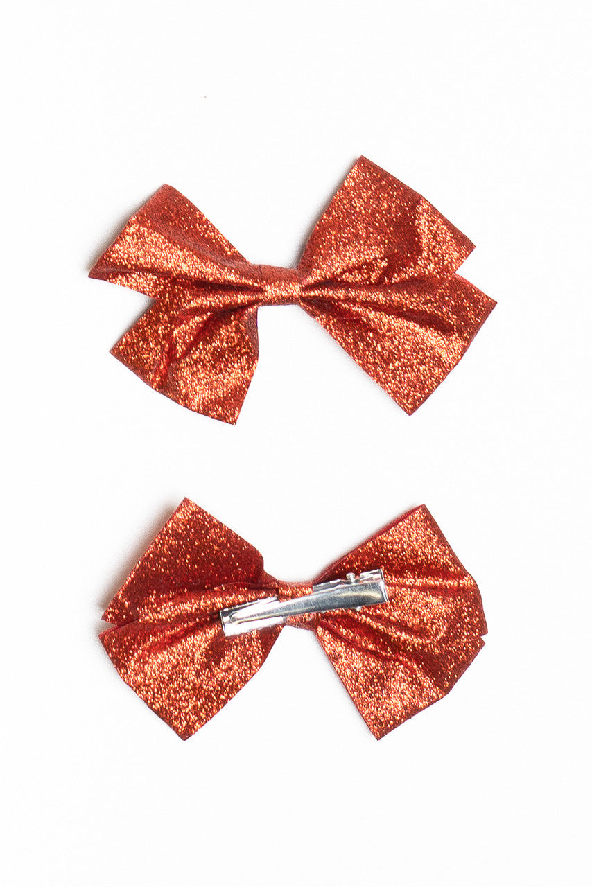 Glitter Bow Hair Clips