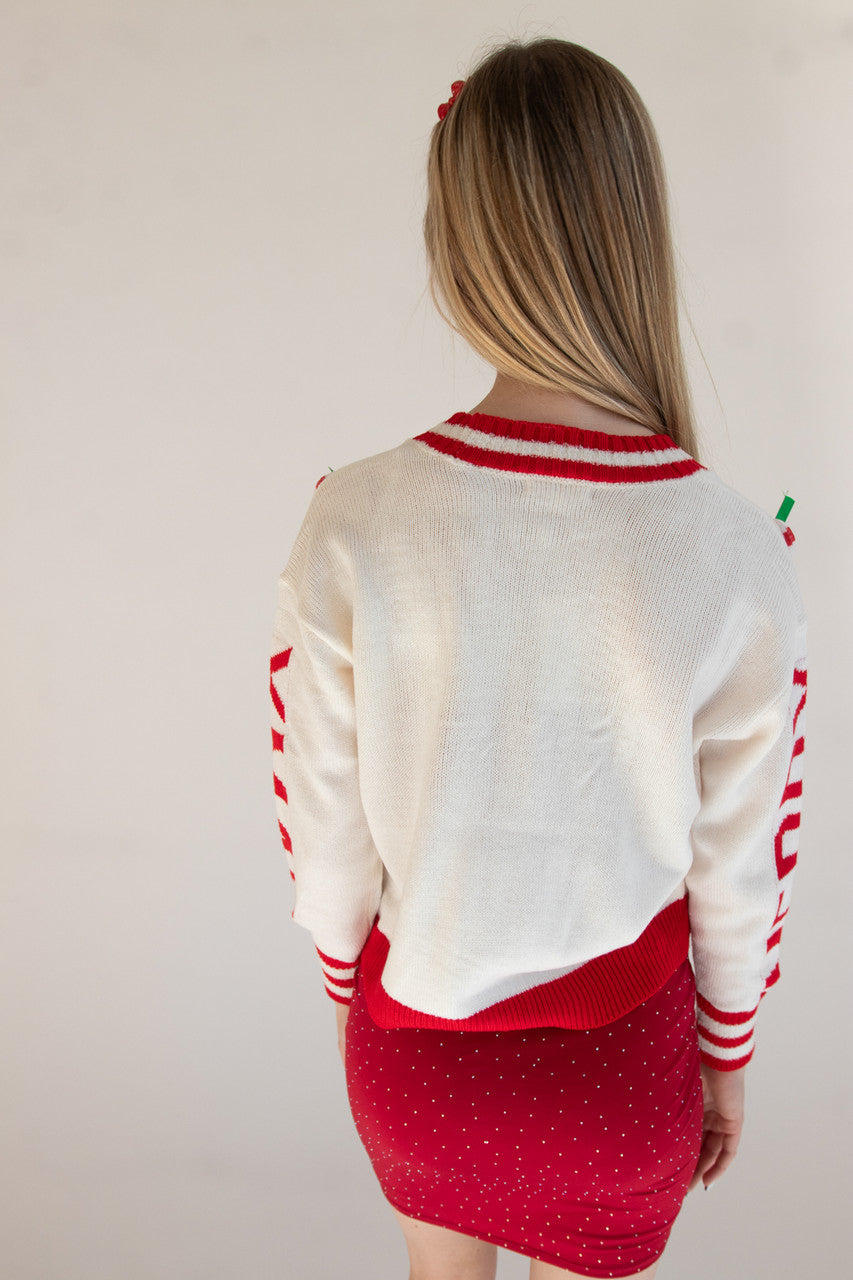 Merry Xmas Candy Cane Cardigan