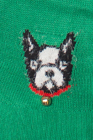Boston Terrier Bell Distressed Sweater