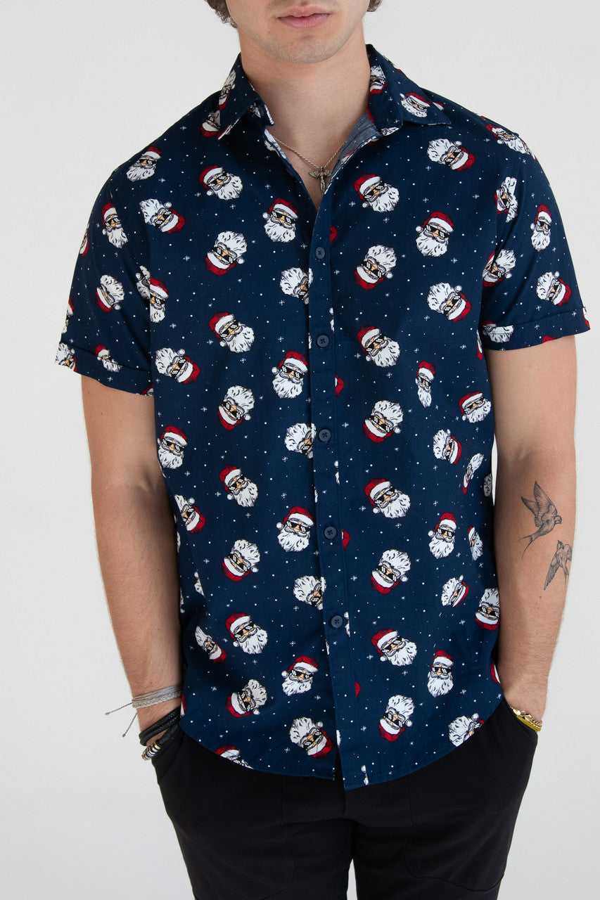 Deal With It Santa Button Up Shirt