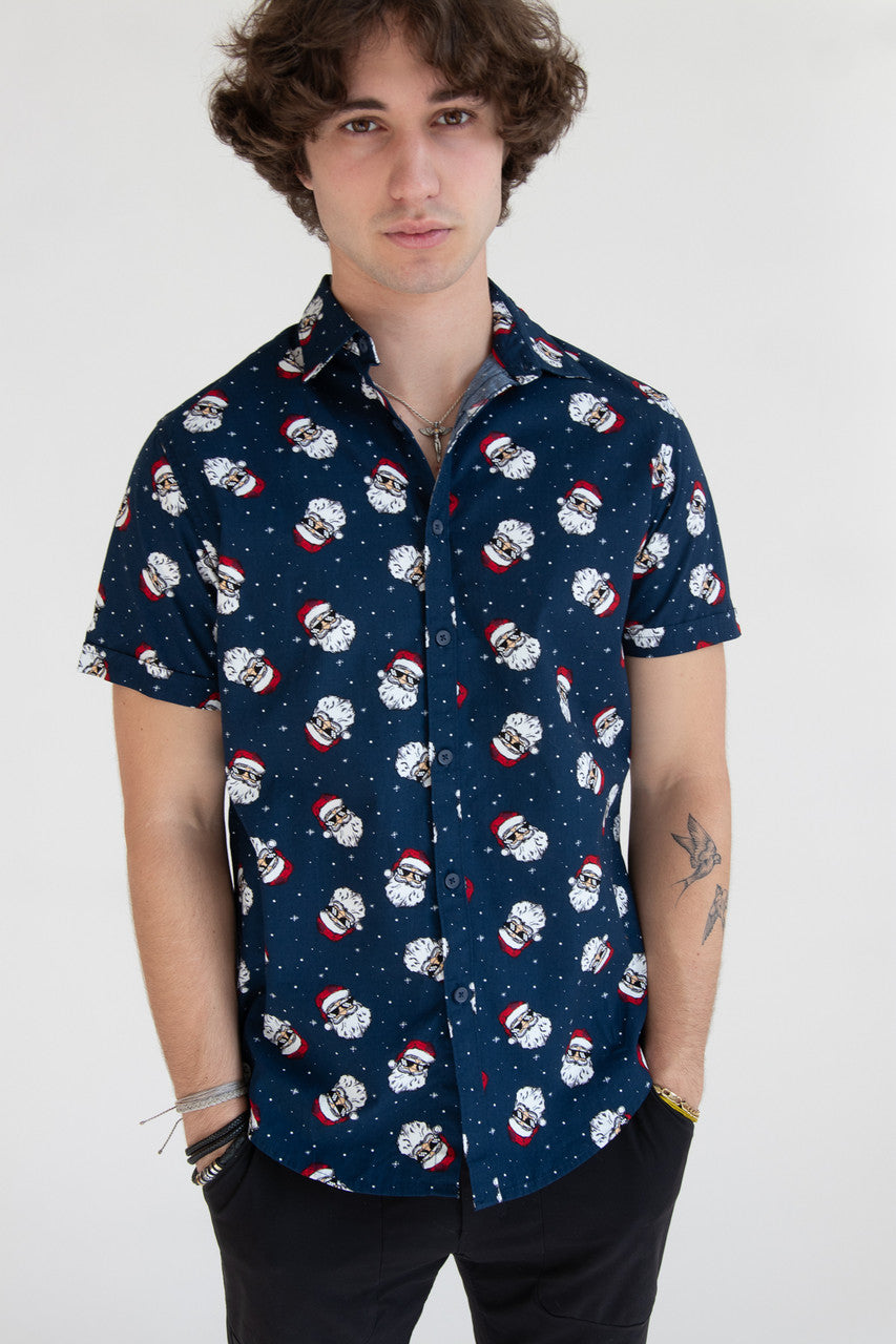 Deal With It Santa Button Up Shirt