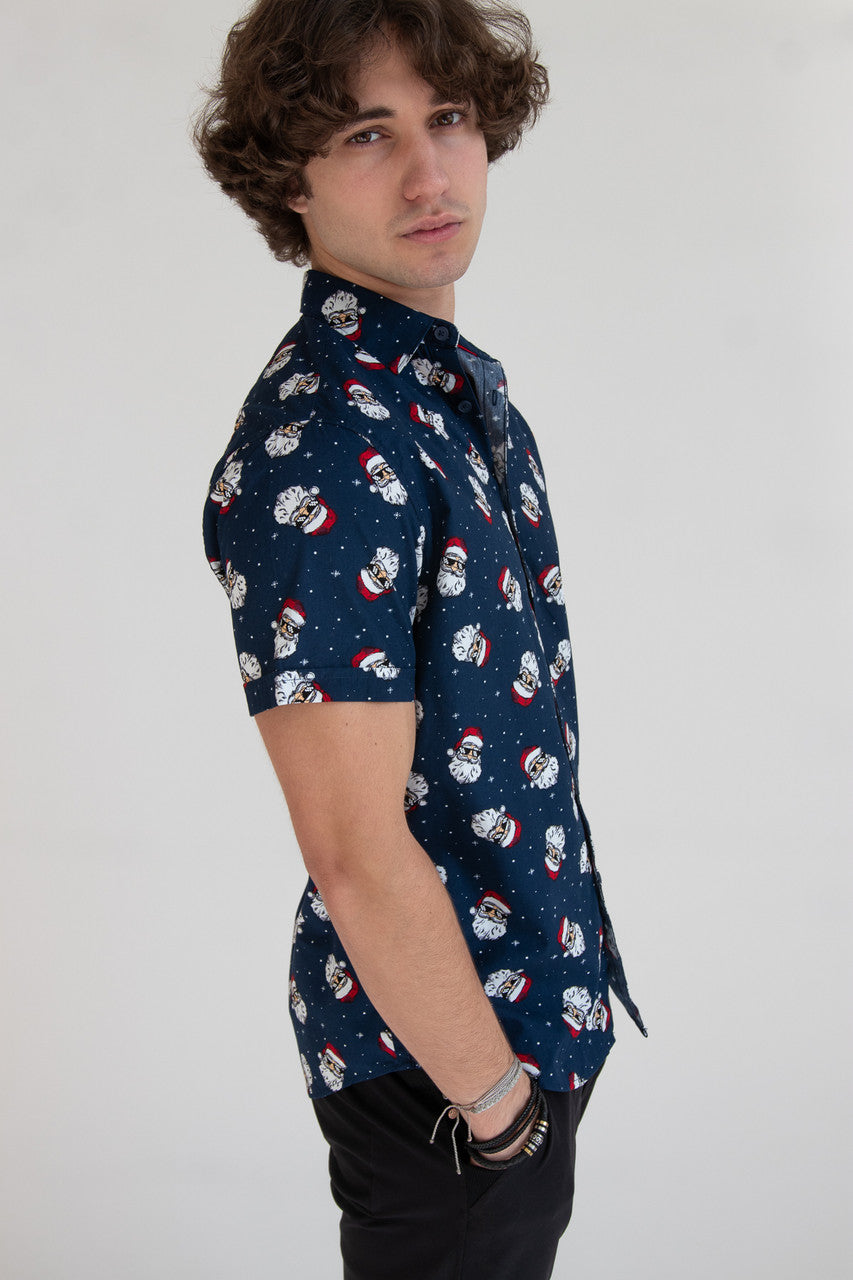 Deal With It Santa Button Up Shirt