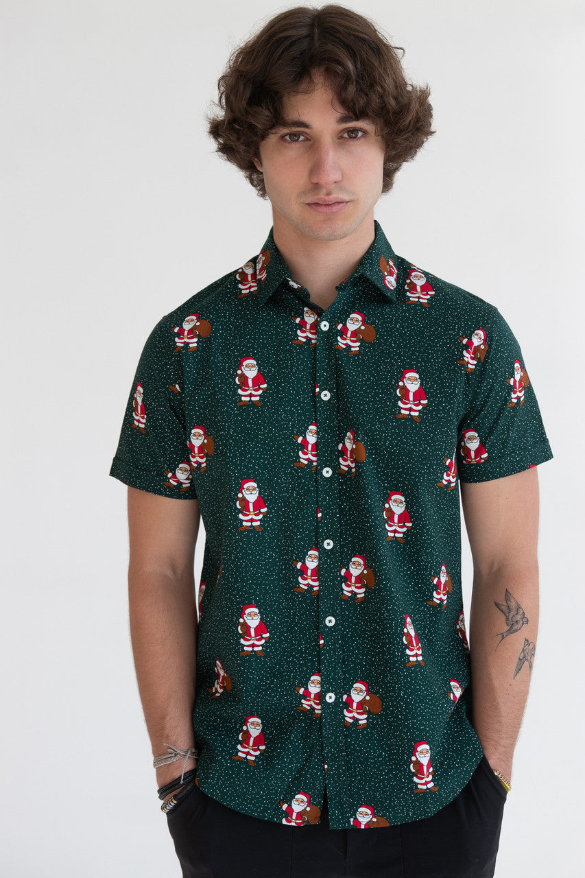 Jolly Santa Button Up Shirt