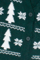 Tree Fair Isle Fuzzy Cardigan With Socks