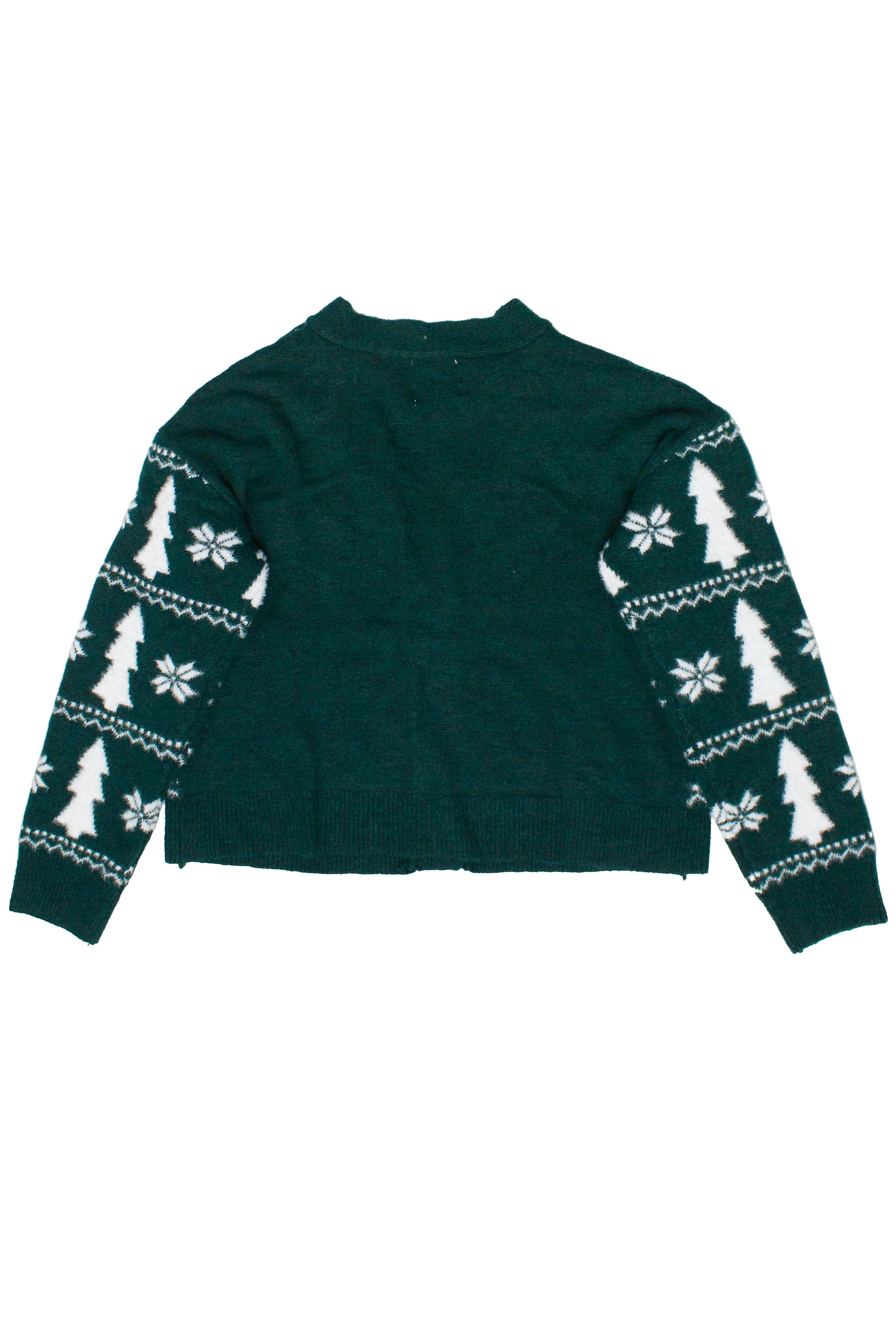Tree Fair Isle Fuzzy Cardigan With Socks