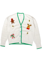 Christmas Ornament Cardigan - White
