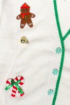 Christmas Ornament Cardigan - White