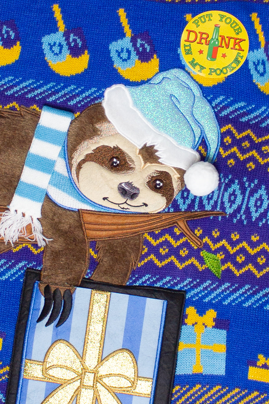 Drink Holder Sloth Hanukkah Sweater