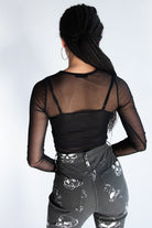 Skeleton Hands Mesh Long Sleeve Top