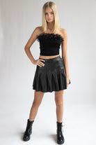 Pleated Pleather Skirt