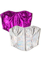 Metallic Corset Style Strapless Top