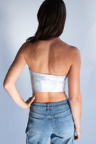 Metallic Corset Style Strapless Top