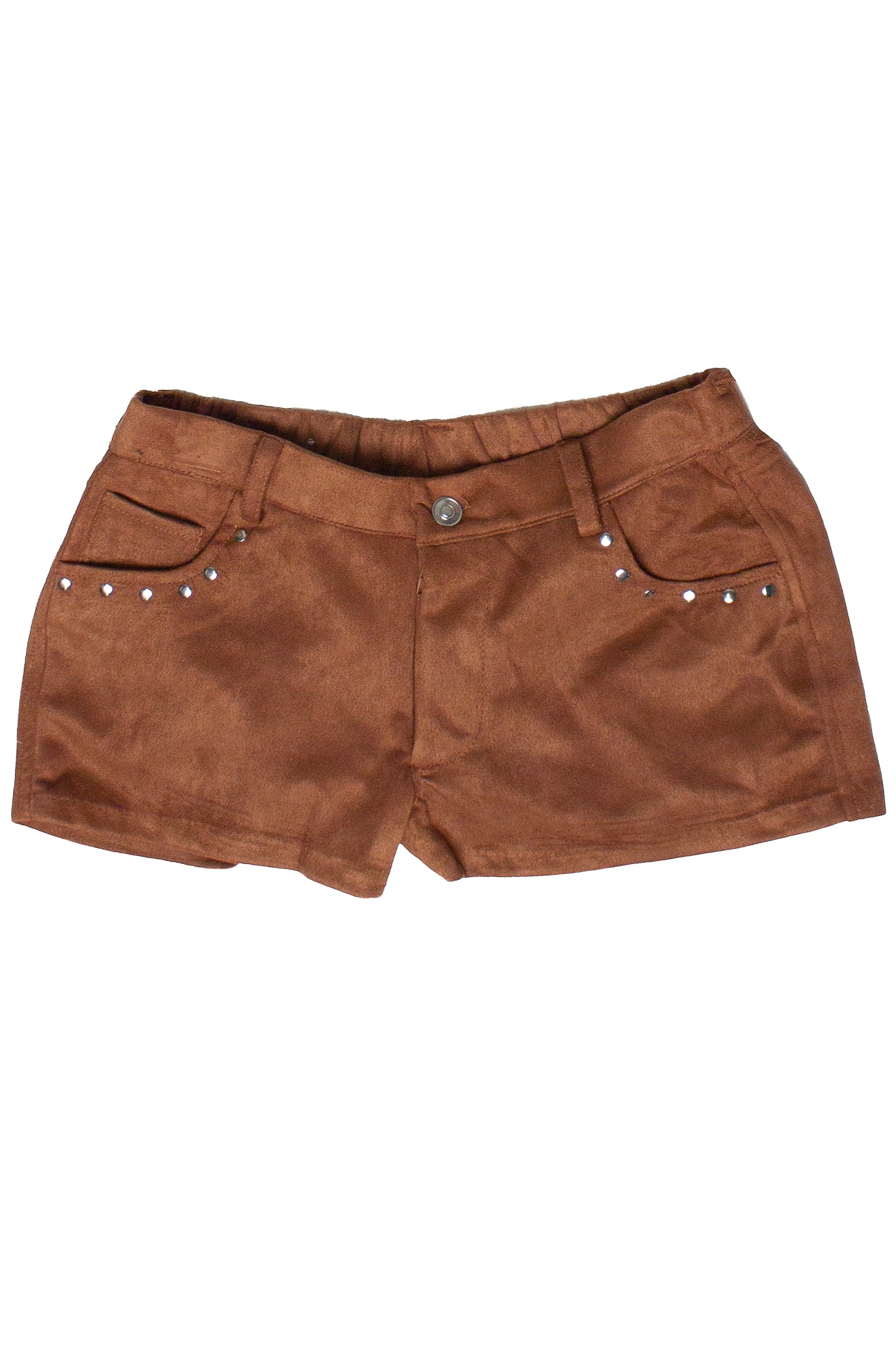 Faux Suede Nailhead Stud Mini Shorts
