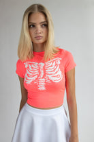 Neon Ribcage Crop T-Shirt