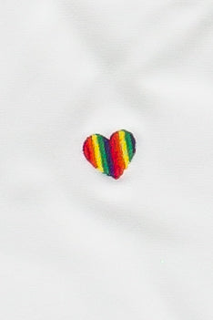 Embroidered Rainbow Hearts T-Shirt - White