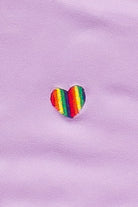 Embroidered Rainbow Hearts T-Shirt - Lavender