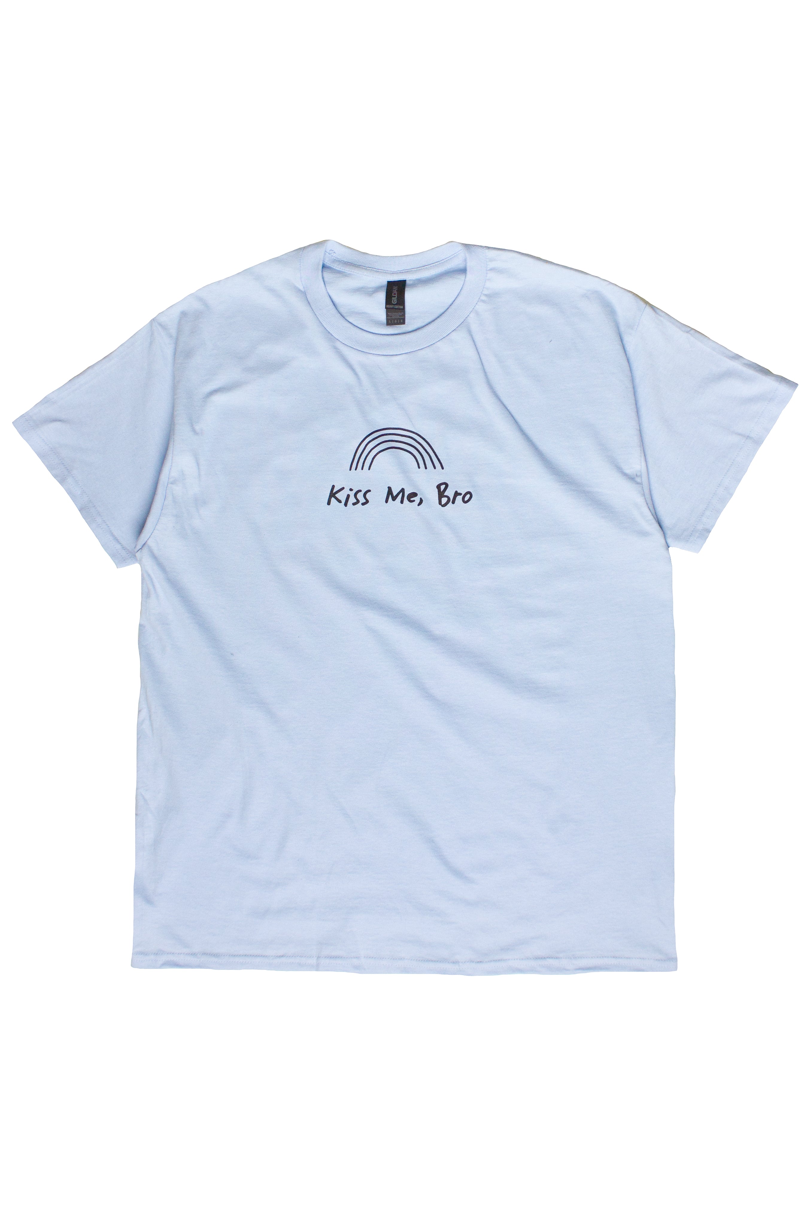 Kiss Me Bro T-Shirt - Light Blue