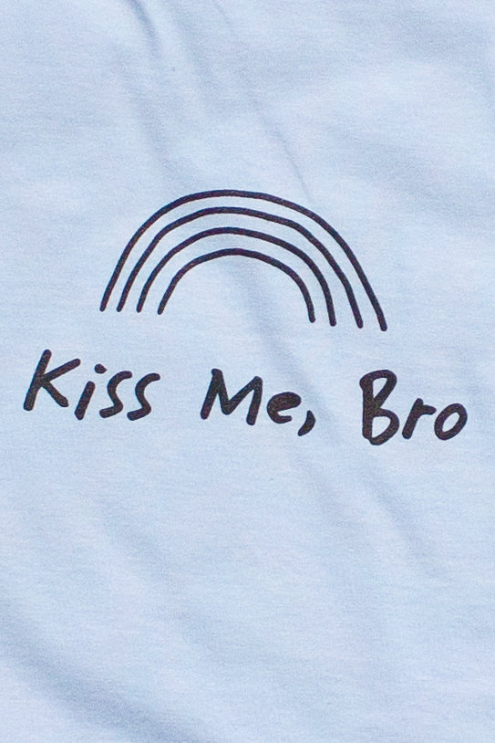 Kiss Me Bro T-Shirt - Light Blue