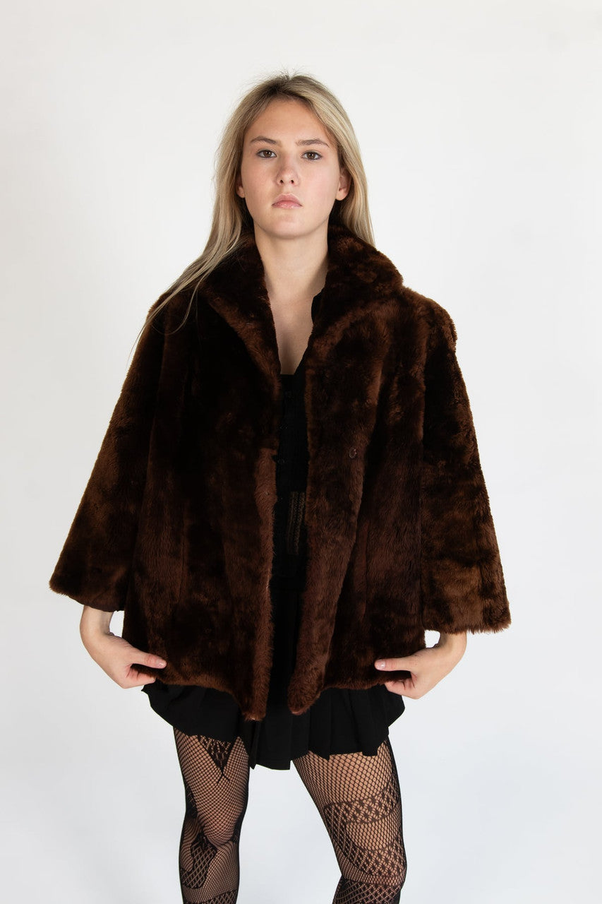 Vintage Korona & Ceffeli Faux Fur Coat (1970s)