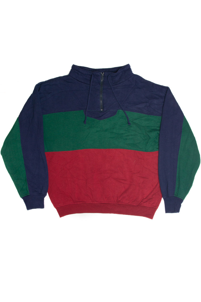Vintage Primary Colors Quarter Zip Sweatshirt