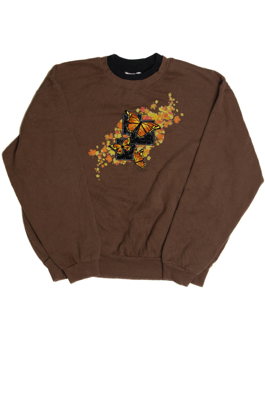 Vintage Embroidered Butterfly Sweatshirt