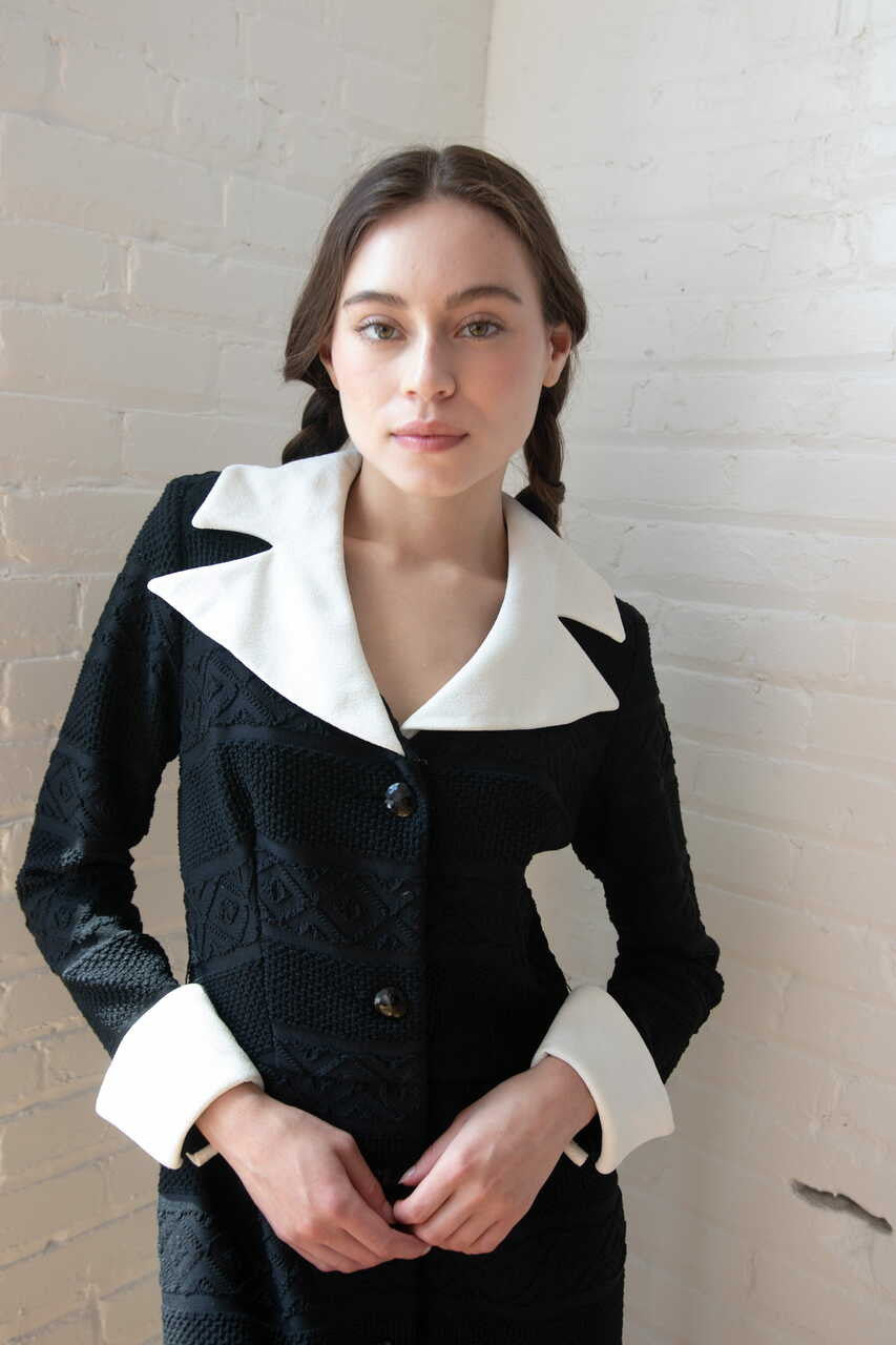 Vintage Goth Button Front Dress (1970s)