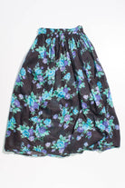 Vintage Floral Black Maxi Skirt