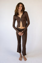Two Way Zip Fleece Lined Top